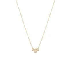 14K Marquise Diamond Fan Necklace