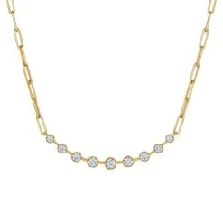 Diamond Bar Link Necklace