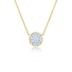 Diamond Pave Disc Necklace