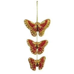 Triple Red Butterfly Ornament