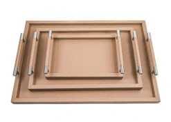 Dedalo Rectangular Tray, Taupe