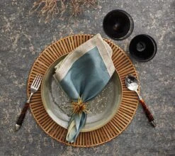 Spoke Placemat, Brown -Home Decor Shop pm2192007brw spoke placemat brown lifestyle 2