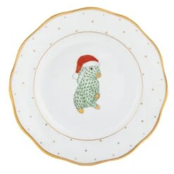 Christmas Dessert Plate, Santa Bunny