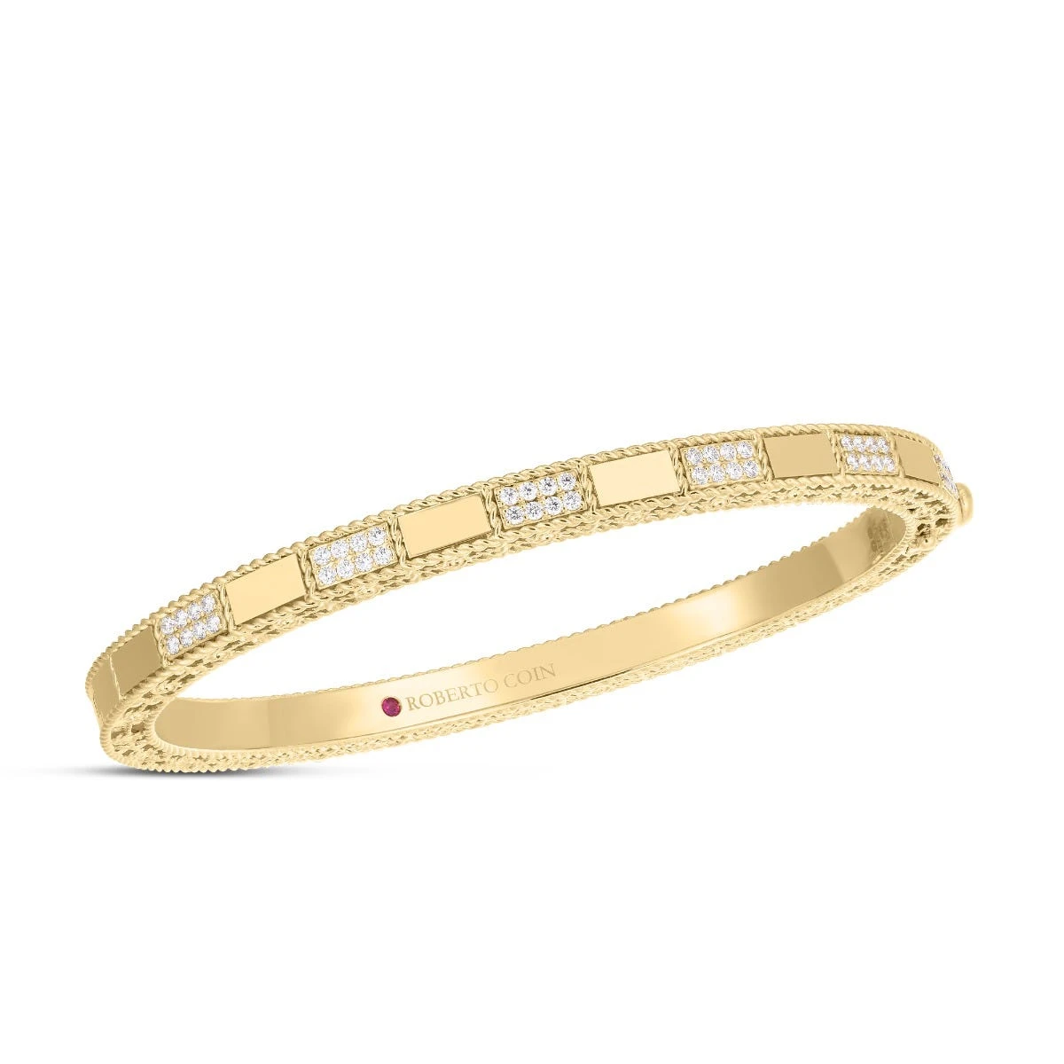 Art Deco 18K Gold Diamond Bangle Bracelet 3 Art Deco 18K Gold Diamond Bangle Bracelet