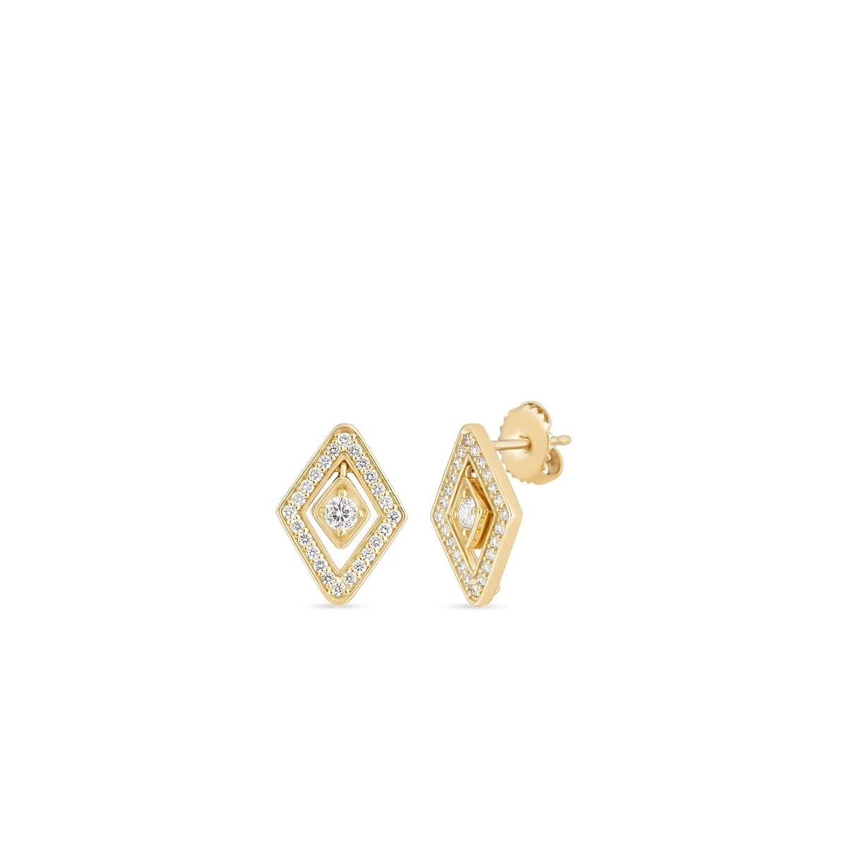 Diamonte 18K Gold Diamond Stud Earrings 3 Diamonte 18K Gold Diamond Stud Earrings
