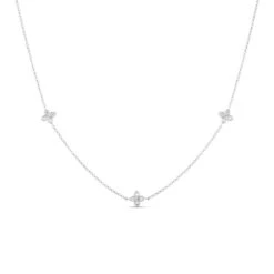 Love By The Yard 18K Diamond Station Necklace