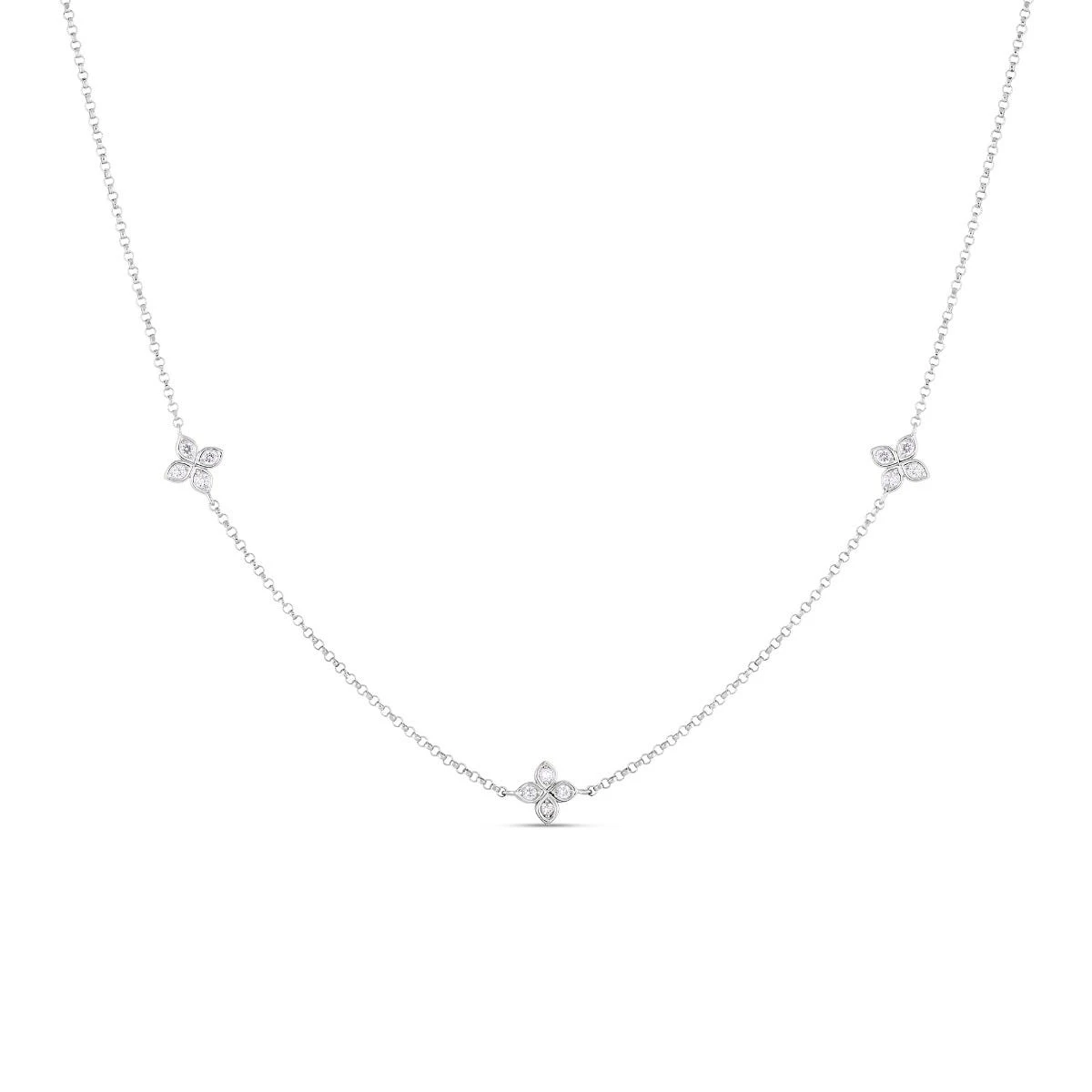 Love By The Yard 18K Diamond Station Necklace 3 Love By The Yard 18K Diamond Station Necklace