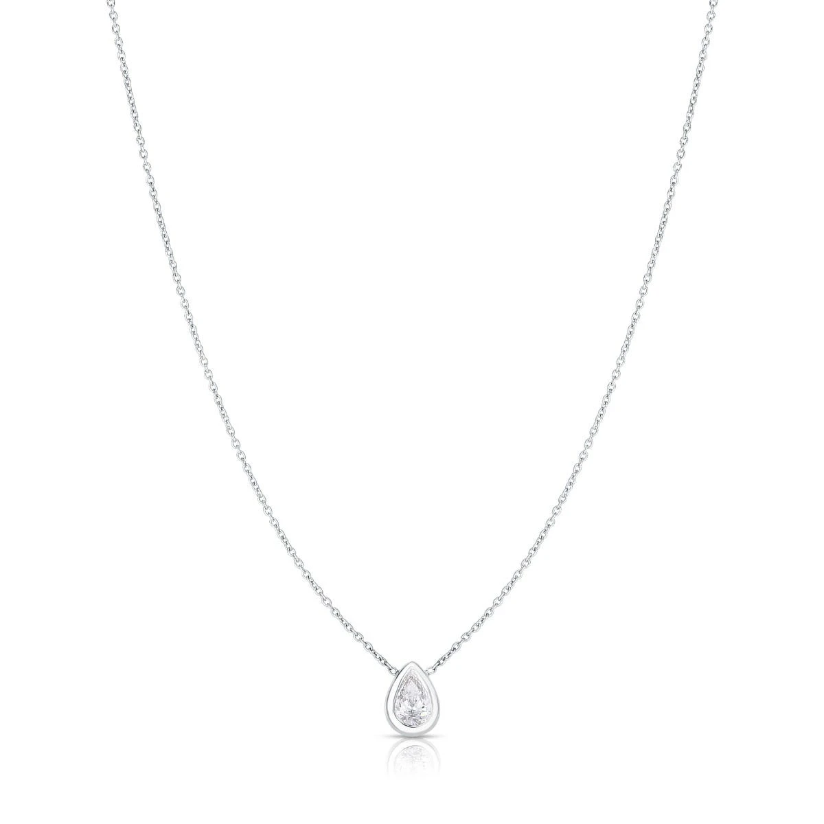 18K Diamond Pear Shape Pendant 4 18K Diamond Pear Shape Pendant - Image 2