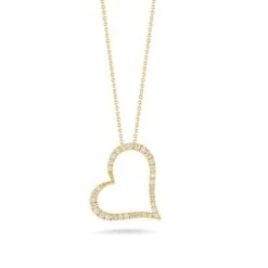 Tiny Treasures Diamond Heart Pendant, Yellow Gold