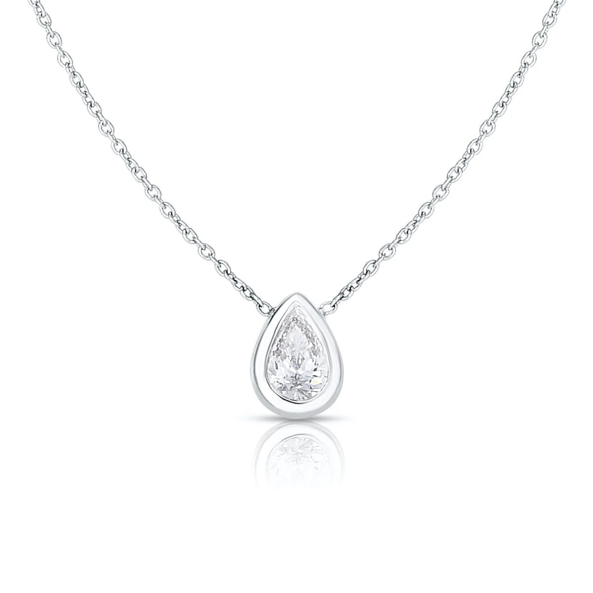 18K Diamond Pear Shape Pendant 3 18K Diamond Pear Shape Pendant