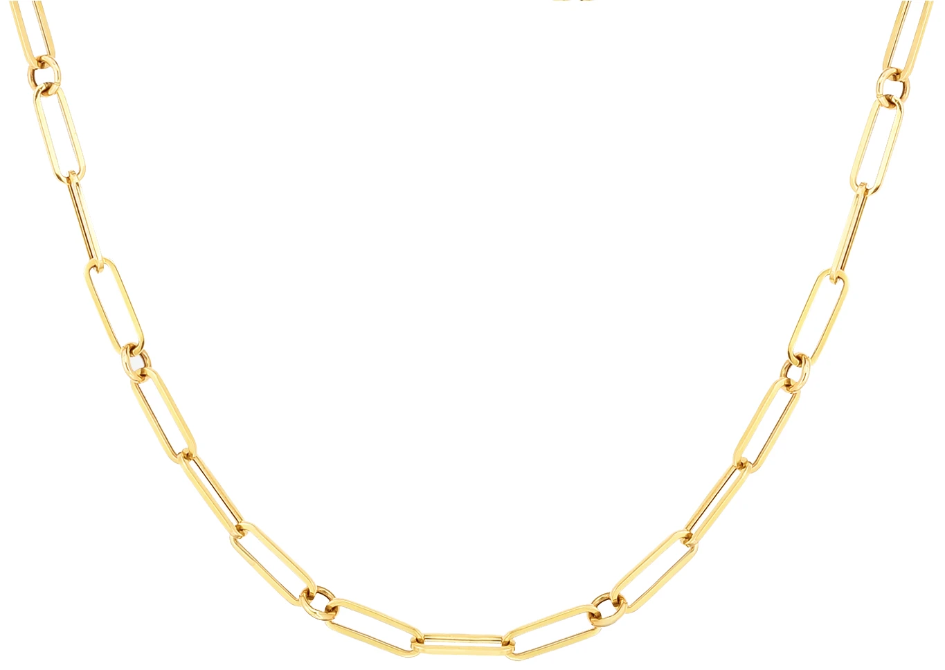 Paperclip Chain Necklace With Alternating Round Links 3 Paperclip Chain Necklace With Alternating Round Links