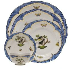 Rothschild Bird Blue Border Dinnerware