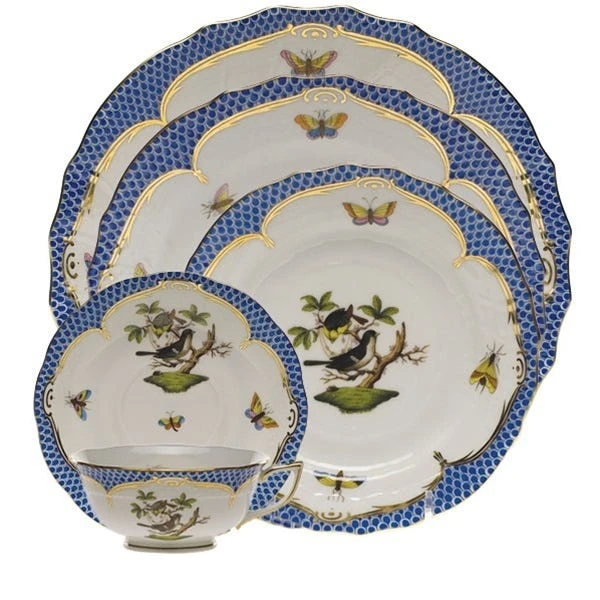 Rothschild Bird Blue Border Dinnerware 3 Rothschild Bird Blue Border Dinnerware