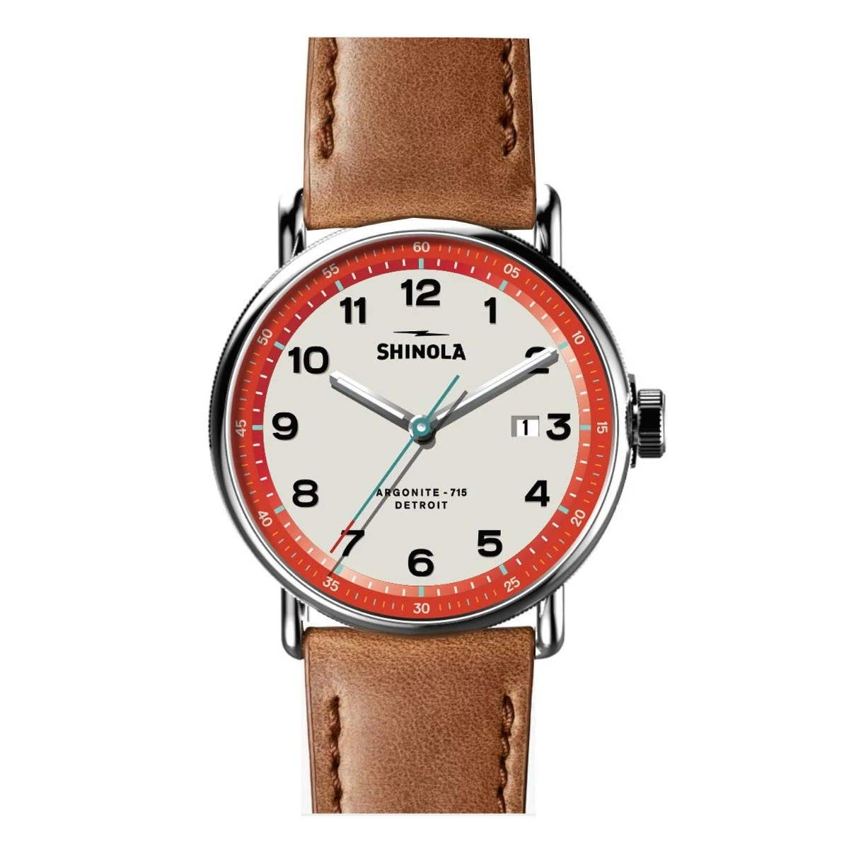 Canfield Model C56 43mm Watch, Gray & Red 3 Canfield Model C56 43mm Watch, Gray & Red
