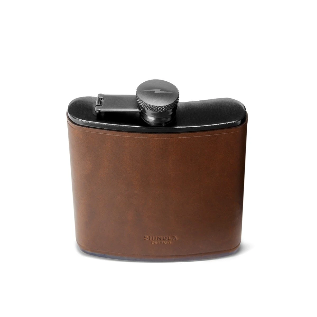 Leather Wrapped Flask, Brown 5 Leather Wrapped Flask, Brown - Image 3
