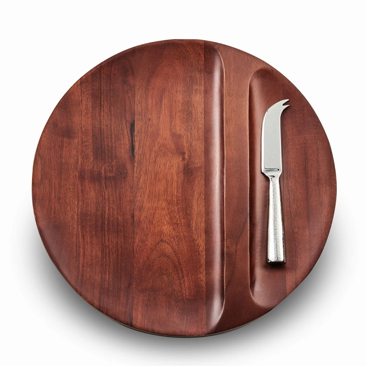 Divided Wood Tray With Knife 3 Divided Wood Tray With Knife