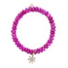 Diamond Daisy On Fuchsia Quartz Faceted Rondelle Bracelet