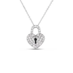Tiny Treasures Diamond Heart Lock Necklace
