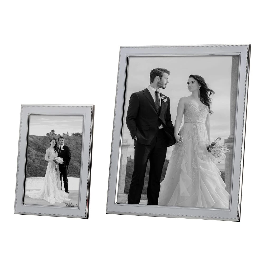 Modern Bead Frame, Silverplate 4 Modern Bead Frame, Silverplate - Image 2