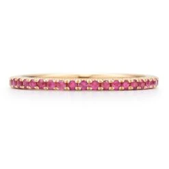 Stackable Slim Ring With Rubies