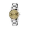 G-Timeless Watch, Stainless Steel Case & Golden Sunbrushed Dial With Bees 2 G-Timeless Watch, Stainless Steel Case & Golden Sunbrushed Dial With Bees -Home Decor Shop ya1264191 g timeless watch stainless steel case golden sunbrushed dial with bees 1000 0149 1