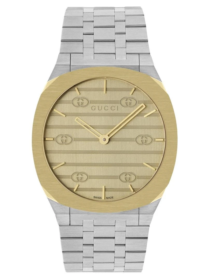 Gucci 25H Gold Dial Watch 3 Gucci 25H Gold Dial Watch