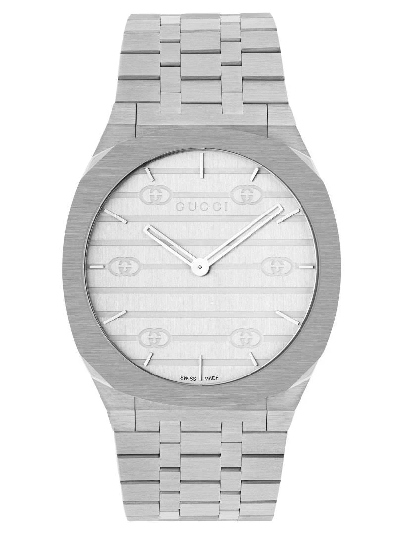 Gucci 25h Silver Dial Watch 3 Gucci 25h Silver Dial Watch