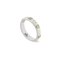Icon Interlocking G Ring, Zirconia