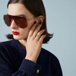 Interlocking G Enamel Ring, Green 7 Interlocking G Enamel Ring, Green -Home Decor Shop ybc753640001 lifestyle 1