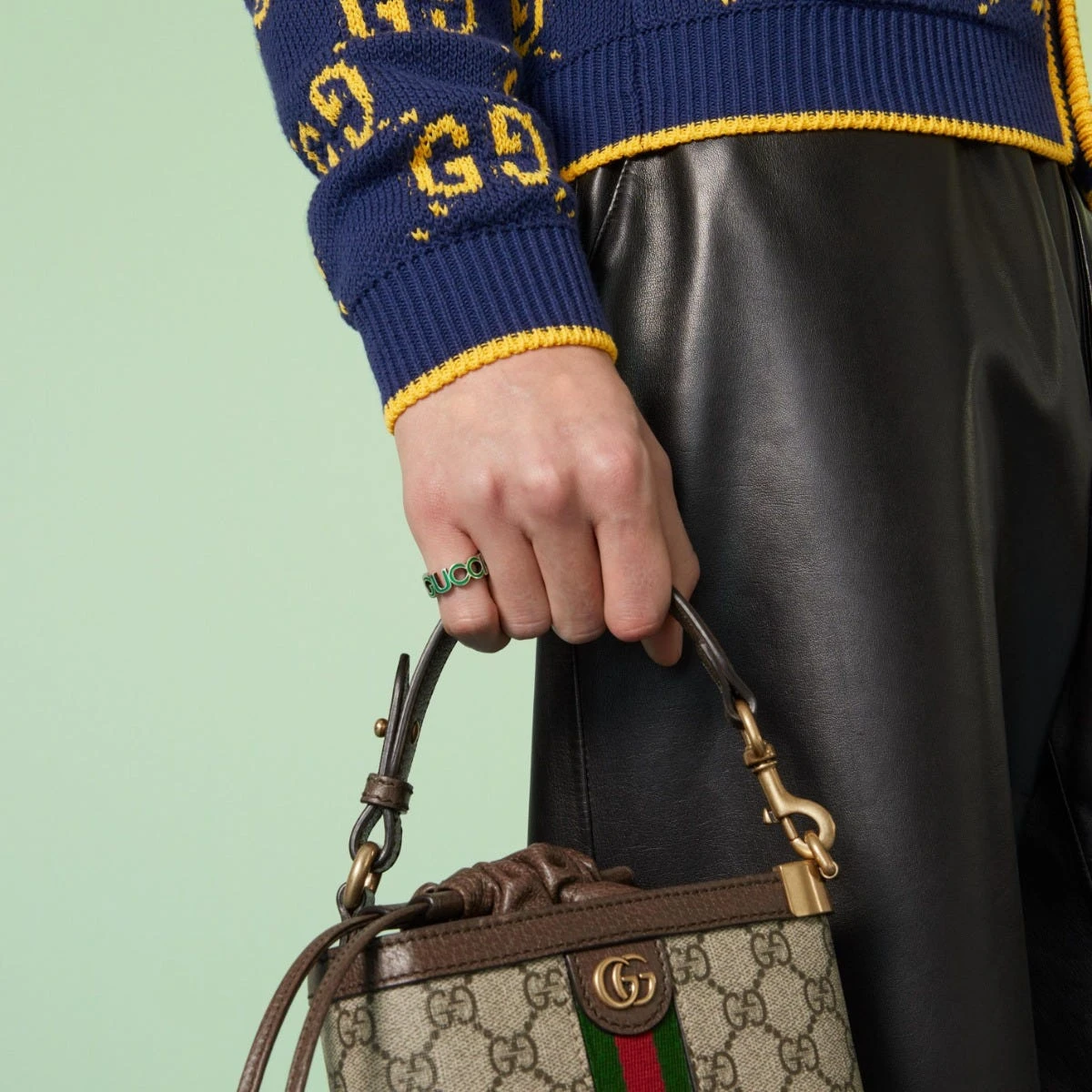 Interlocking G Enamel Ring, Green 4 Interlocking G Enamel Ring, Green - Image 2