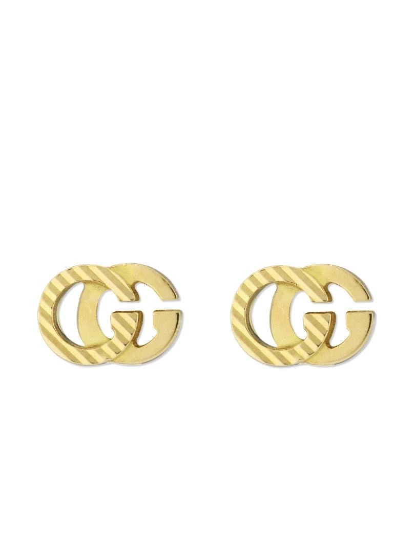 Striped GG Stud Earring, Yellow Gold 3 Striped GG Stud Earring, Yellow Gold