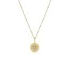 14K Diamond Star Of David Disc Pendant Necklace