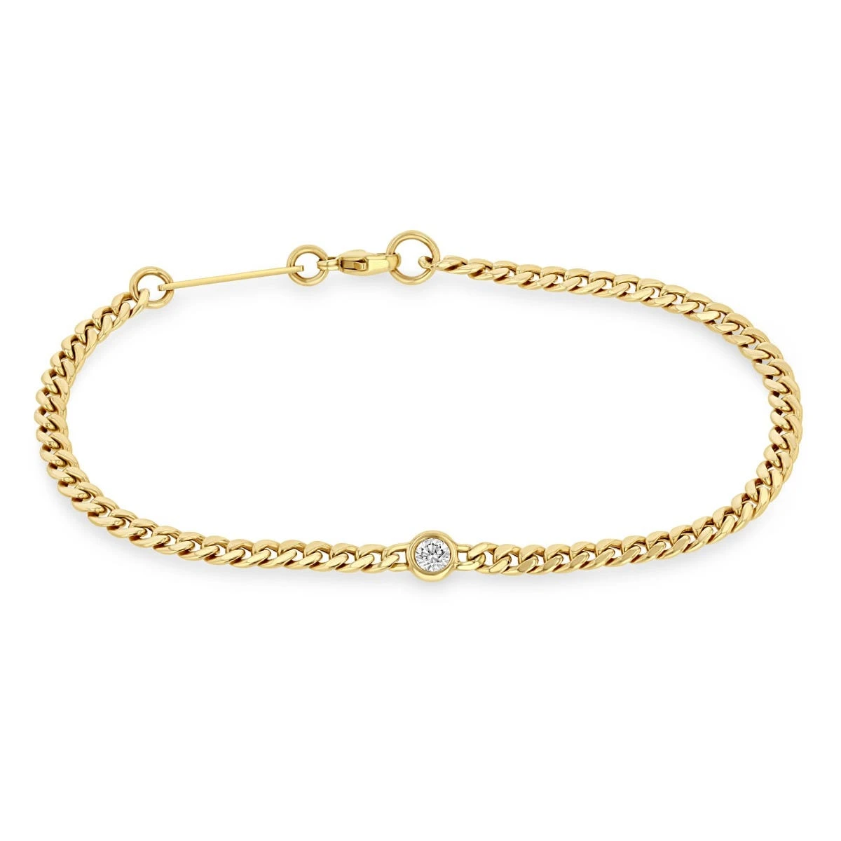 14K Diamond Curb Chain Bracelet 4 14K Diamond Curb Chain Bracelet - Image 2