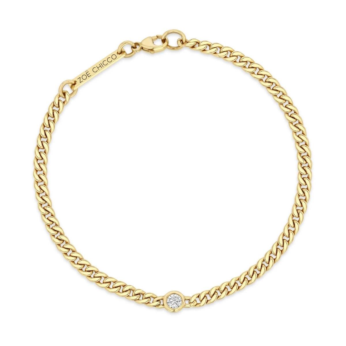 14K Diamond Curb Chain Bracelet 3 14K Diamond Curb Chain Bracelet