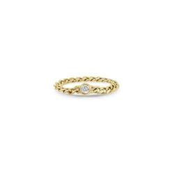 14K Diamond Curb Chain Ring