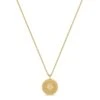 14K Sunbeam Medallion Box Chain Necklace