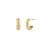 14K 5 Diamond Huggie Hoop Earrings